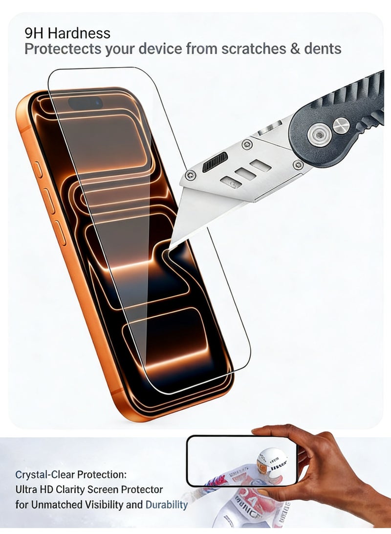مستقبل نوفا Apple iPhone 17 Pro Max Tempered Glass Screen Protector – High Transparency, Delicate Touch, Anti-Explosion, Smooth Arc Edges, Easy Installation, Screen Protector for Apple iPhone 17 Pro Max - Image 4